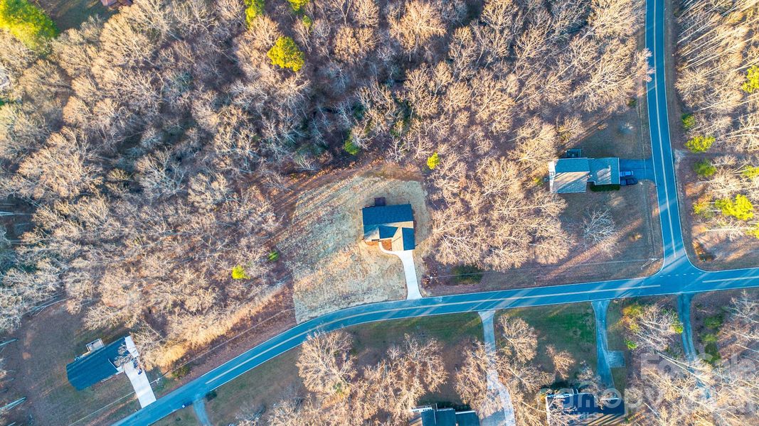 aerial view of home and neighbors