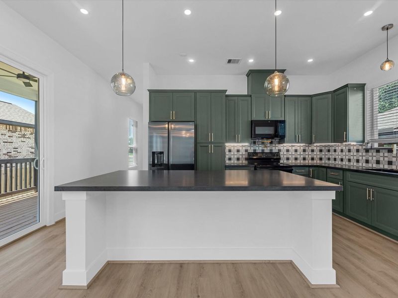 Island with counter seating
