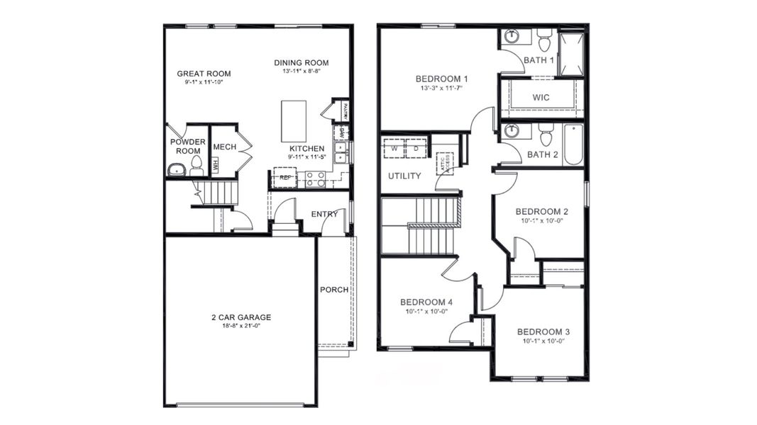 2D floor plan layout for the Juniper by D.R. Horton in Ellston Park, Colorado Springs, CO (Image 3).