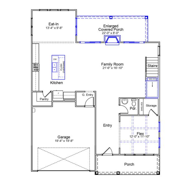 2D floor plan layout of this home in Hanes Lake, Winston-Salem, NC (Image 2).