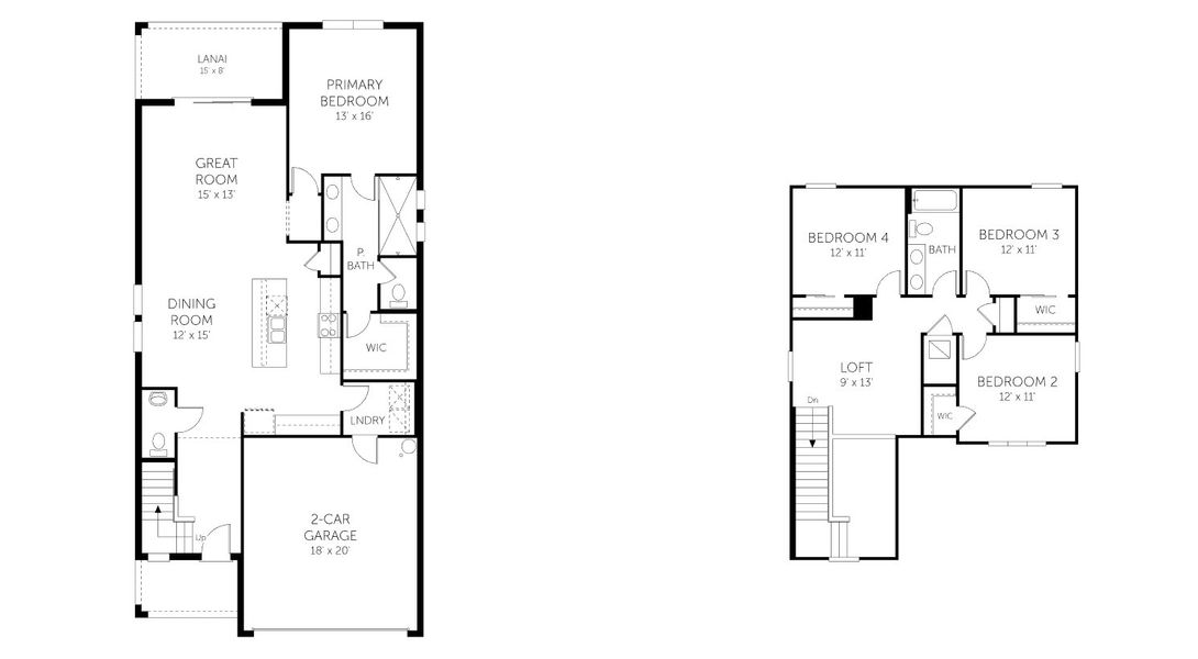 2D floor plan layout for the Florence - Single Family Homes by Dream Finders Homes in Seaire Phase Two, Palmetto, FL (Image 3).