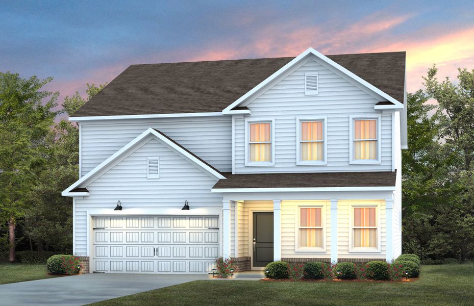 Representative exterior photo of a completed home built from the Hampton by Pulte Homes in Wimberly, Willow Spring, NC (Image 19).
