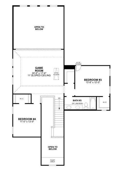 2D floor plan layout of this home in Lily Creek at Sutton Fields, Aubrey, TX (Image 2).