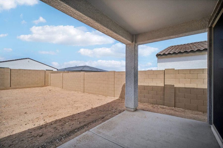 Covered patio to backyard