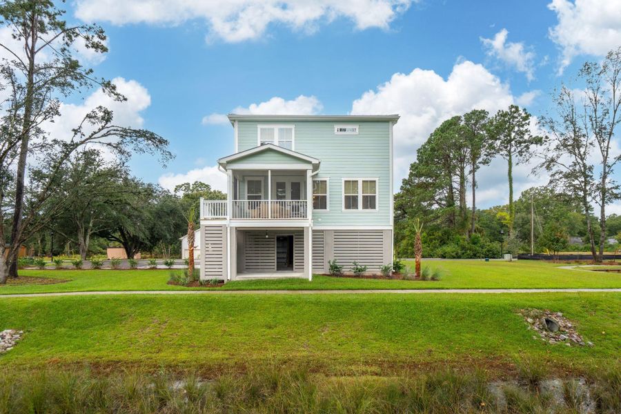 Exterior details and patio area of a home in Waterloo Estates, Johns Island (Image 31).