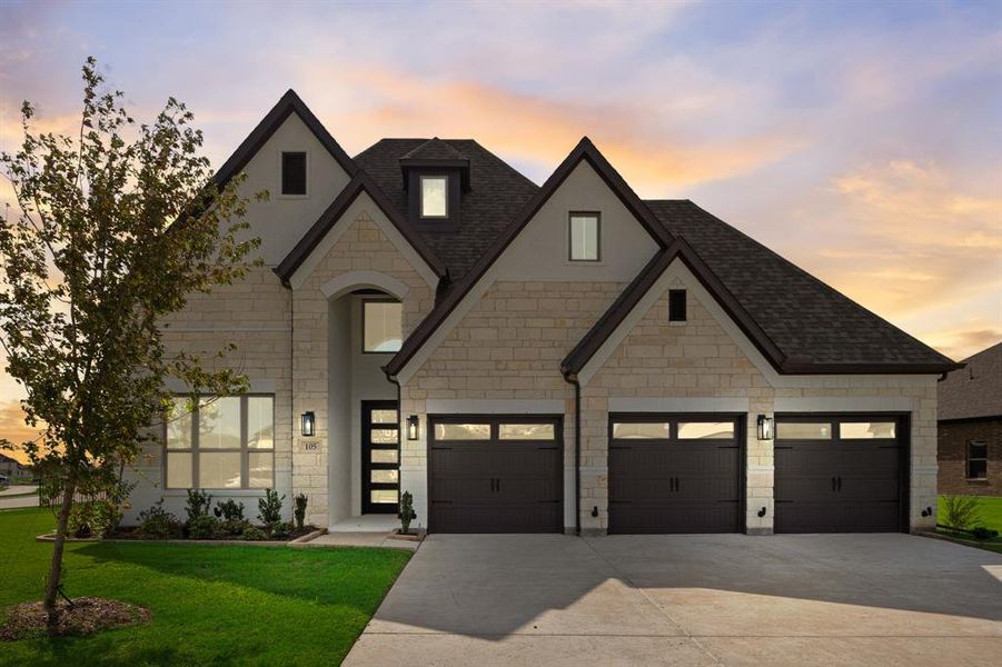 Front exterior of a new home in Heath Golf and Yacht, Heath, TX, highlighting curb appeal (Image 24).