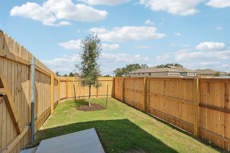 Exterior details and patio area of a home in Sage Hollow, Kyle (Image 4).
