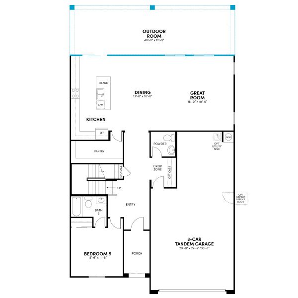 Floor 1: Outdoor Room Extension Option