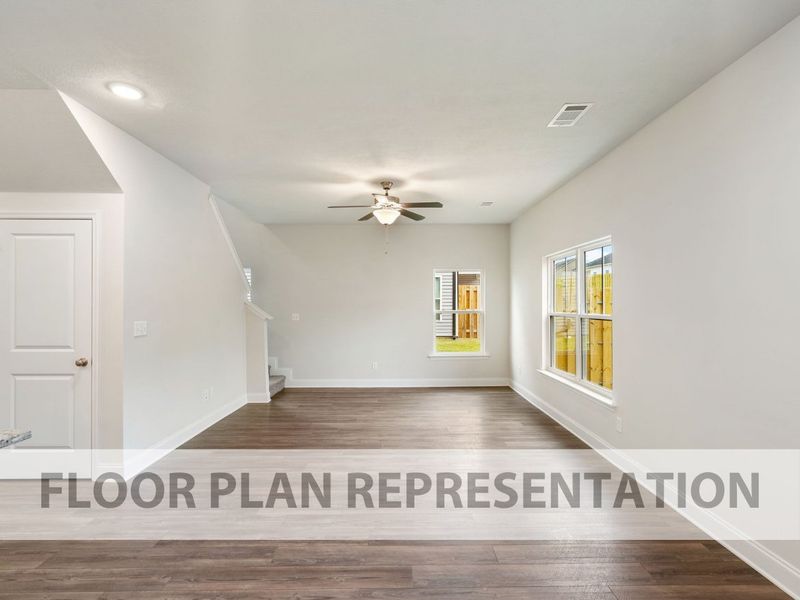 Athens 3 Bedroom Plan Living Room | Ivey Homes