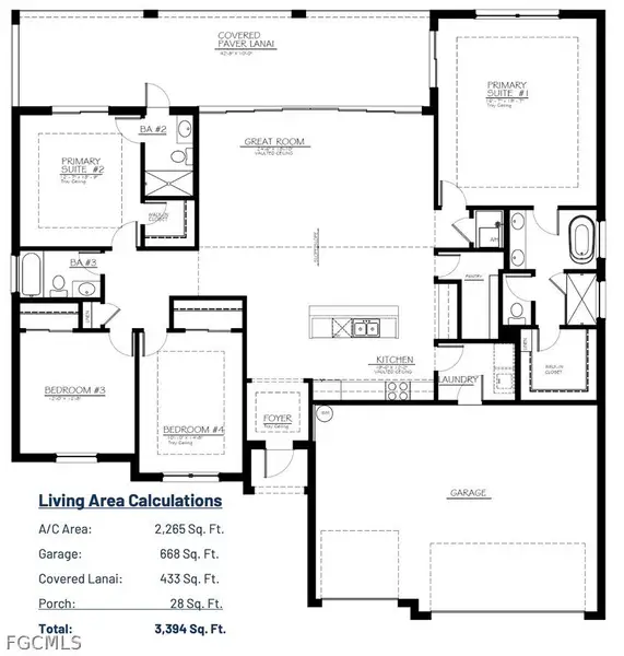 2D floor plan layout of this home in Cape Coral, Cape Coral, FL (Image 5).