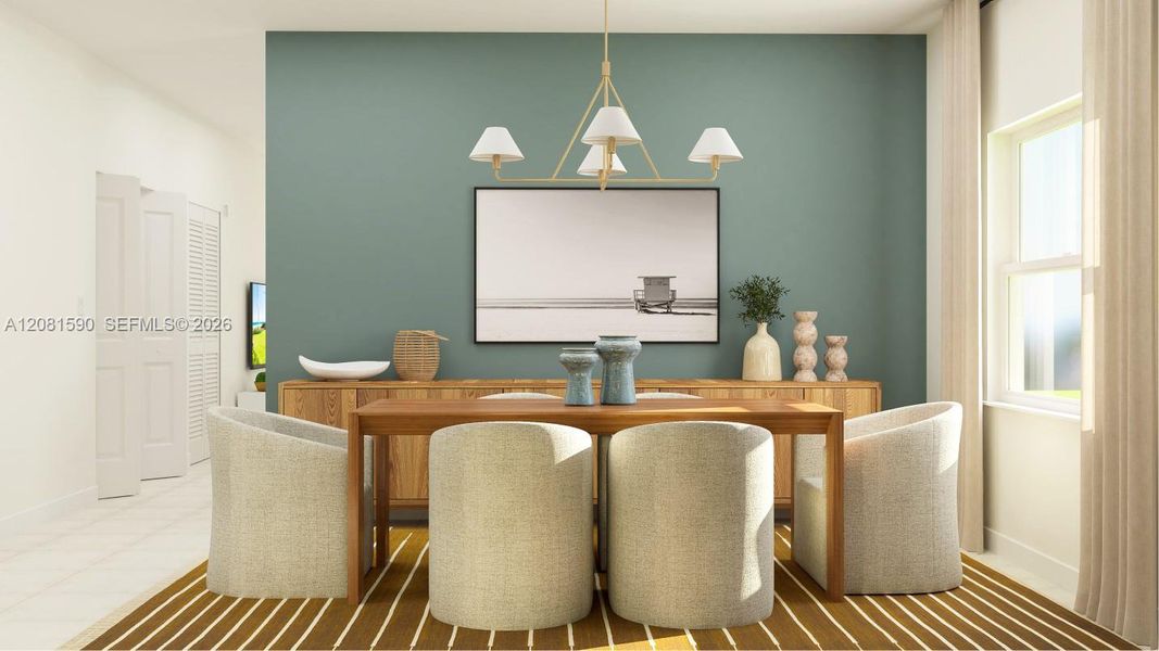 Furnished interior view inside a new home in Altamira, Homestead (Image 13).