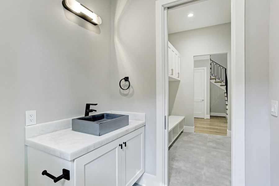 Lovely downstairs powder room. Lovely downstairs powder room.