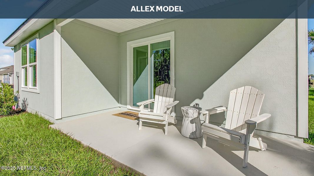 Exterior details and patio area of a home in Grand Reserve, Bunnell (Image 3).