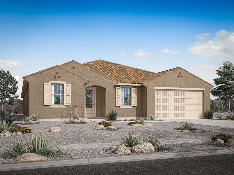 Representative exterior photo of a completed home built from the Hibiscus by Mattamy Homes in Rosewood Heights, San Tan Valley, AZ (Image 3).