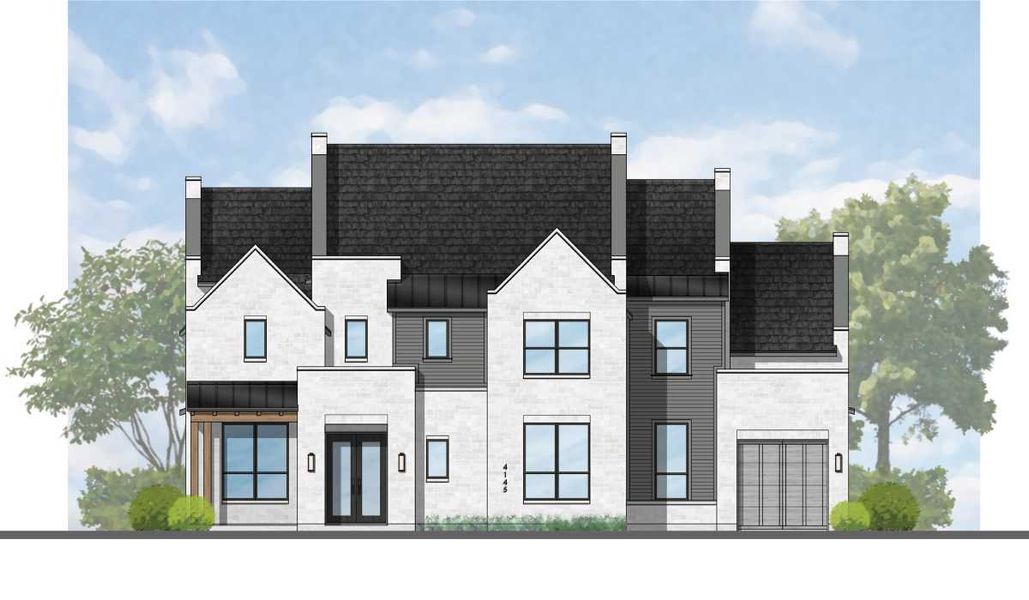 Representative exterior photo of a completed home built from the Lucca Plan by Highland Homes in Quail Hollow: 72ft. lots, Rockwall, TX (Image 1). Representative exterior photo of a completed home built from the Lucca Plan by Highland Homes in Quail Hollow: 72ft. lots, Rockwall, TX (Image 1).