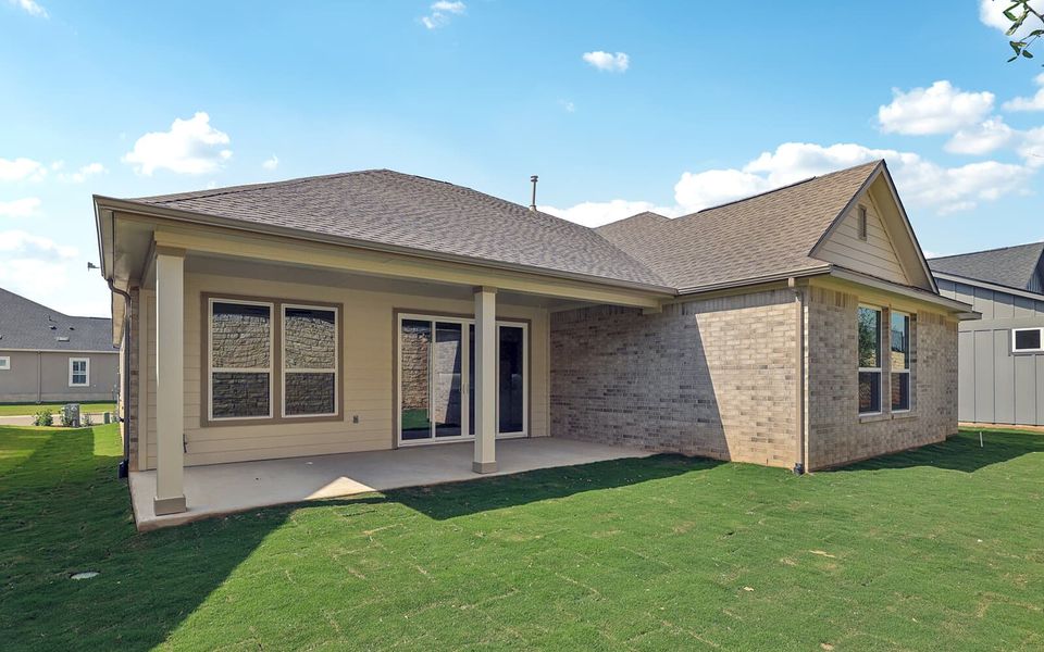 Exterior details and patio area of a home in Traditional at Kissing Tree, San Marcos (Image 3).
