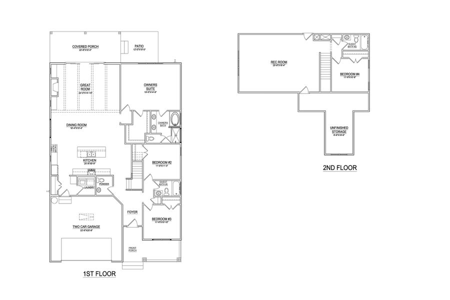 2D floor plan layout of this home in Riverside Cove, Wilmington, NC (Image 3).