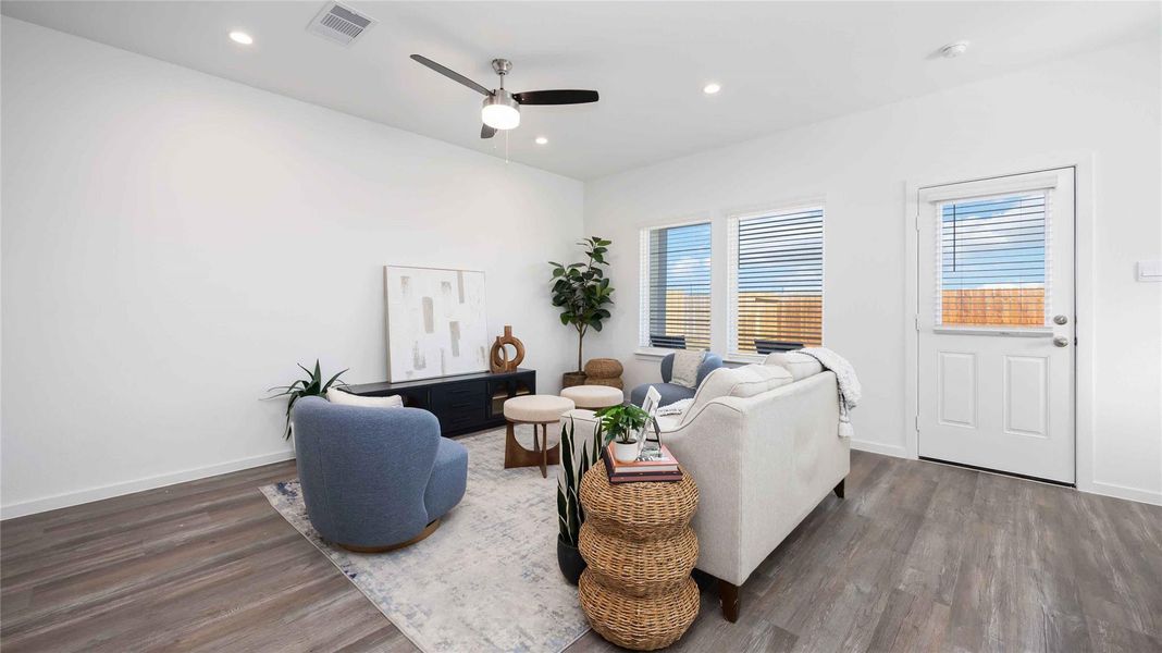 Furnished interior view inside a new home in Alaia Crossing, Houston (Image 3). Furnished interior view inside a new home in Alaia Crossing, Houston (Image 3).