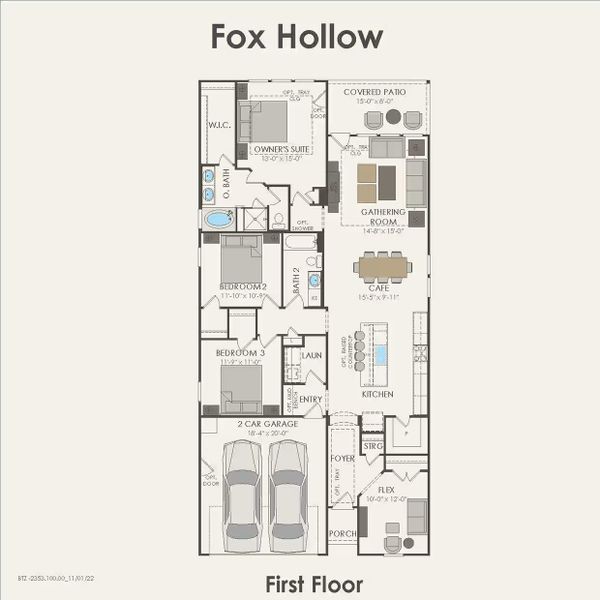 2D floor plan layout of this home in Montgomery Bend, Montgomery, TX (Image 5). 2D floor plan layout of this home in Montgomery Bend, Montgomery, TX (Image 5).