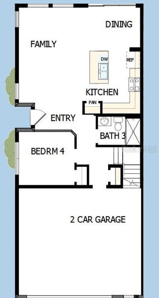 2D floor plan layout of this home in North River Ranch – Townhomes, Parrish, FL (Image 5).