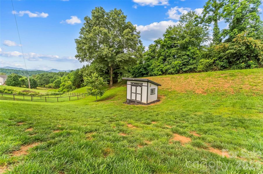 Custom built shed to match the house