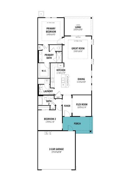 2D floor plan layout of this home in RiverTown - WaterSong, St. Johns, FL (Image 4).