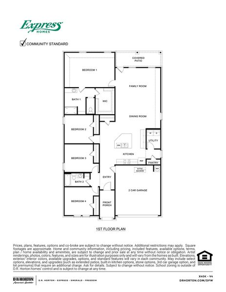 2D floor plan layout of this home in Valor Farms, Royse City, TX (Image 2).