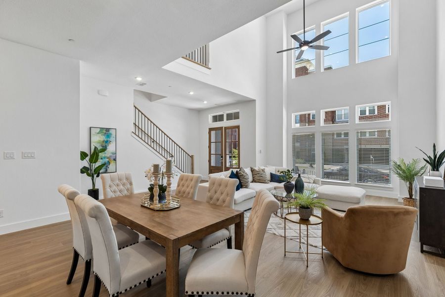 Representative furnished interior of a home built from the Roosevelt by Centre Living Homes in Newman Village Townhomes, Frisco (Image 10).