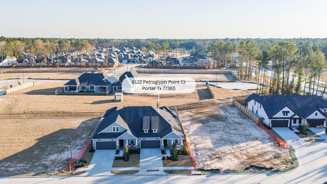 Amazing aerial shot of this gorgeous home - Beazer Homes - situated on a lot in the community of The Highlands!