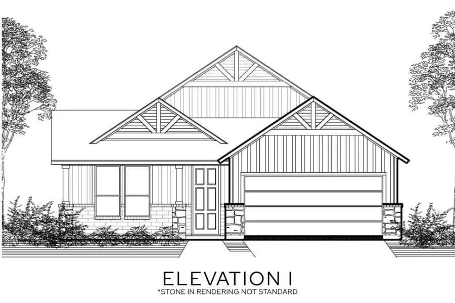Representative rendering of the exterior for the The Elm by Lillian Custom Homes (Image 4).