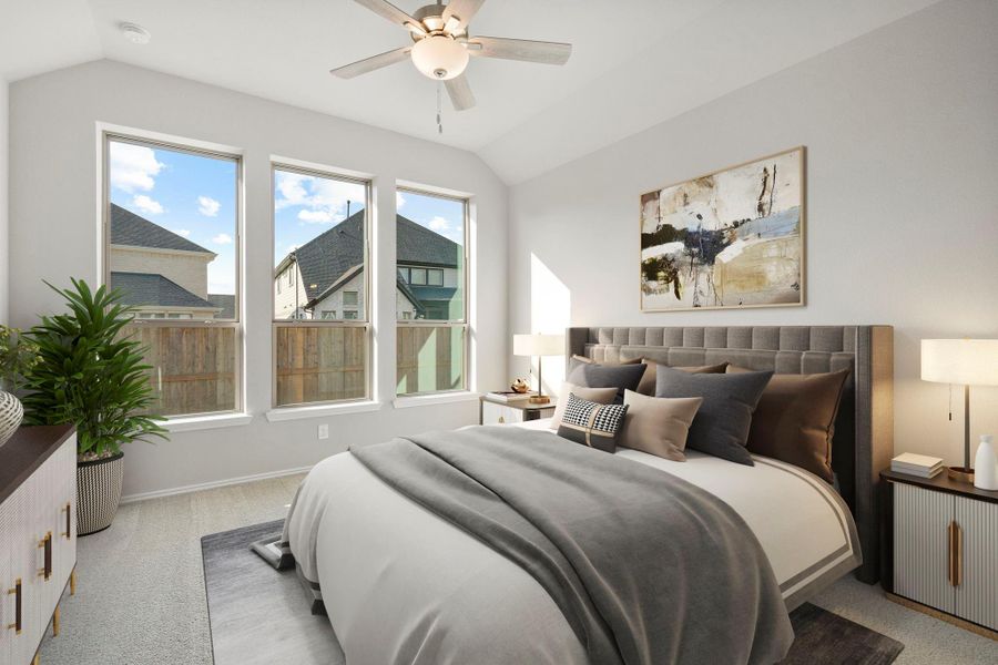 Furnished interior view inside a new home in Dunham Pointe 50', Cypress (Image 7).