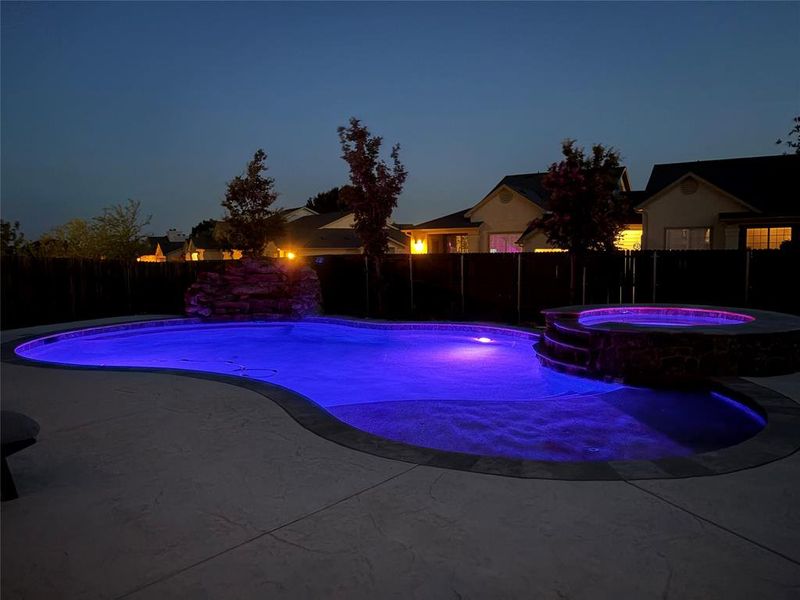 Create your own light show with the pool lights