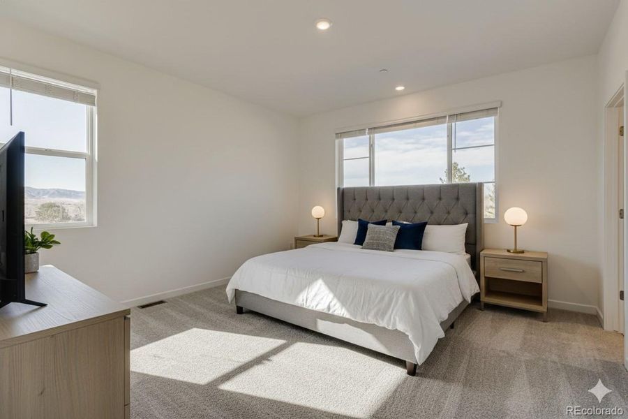 virtually staged primary bed