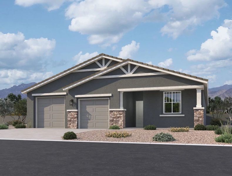 Representative exterior photo of a completed home built from the Opal by Ashton Woods in Amarillo Creek, Maricopa, AZ (Image 1). Representative exterior photo of a completed home built from the Opal by Ashton Woods in Amarillo Creek, Maricopa, AZ (Image 1).