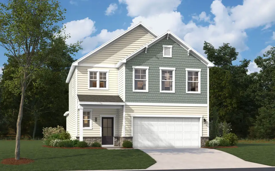 Representative exterior photo of a completed home built from the The Rainey by Stanley Martin Homes in Bell Meadows, Winnabow, NC (Image 34). Representative exterior photo of a completed home built from the The Rainey by Stanley Martin Homes in Bell Meadows, Winnabow, NC (Image 34).