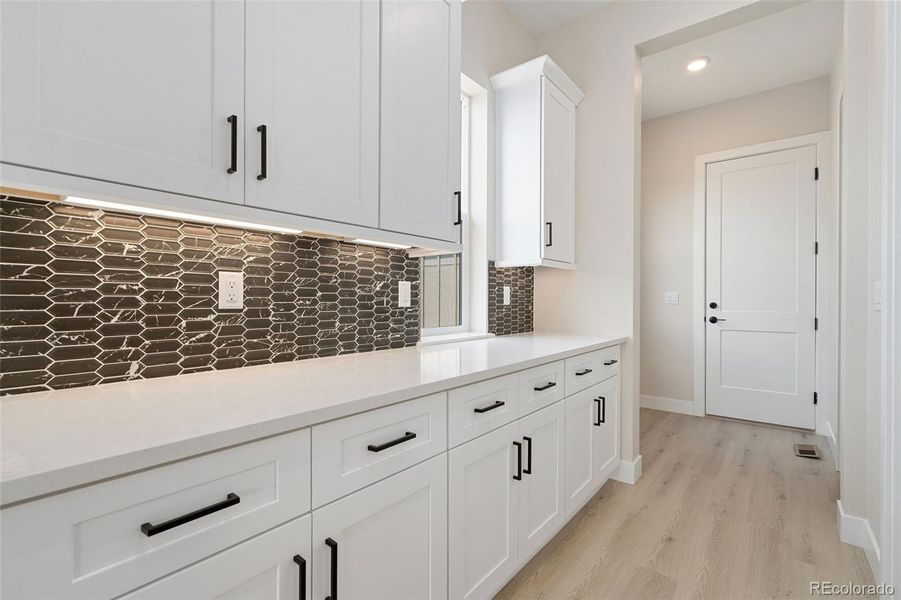 Furnished interior view inside a new home in Kitchel Lake at Serratoga Falls, Timnath (Image 8).