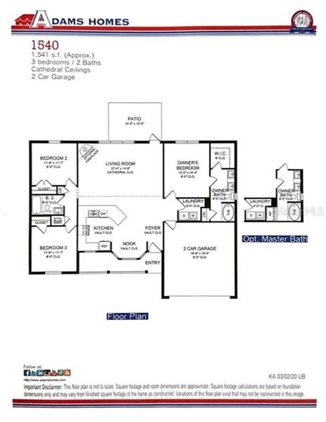 1540 Model Room Dimensions