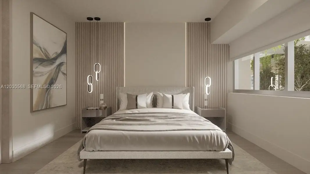 Furnished interior view inside a new home in , Miami Beach (Image 17).