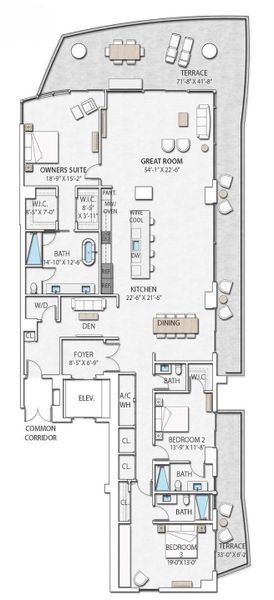 2D floor plan layout of this home in , Lake Park, FL (Image 4).