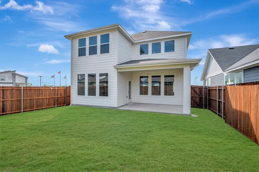 Exterior details and patio area of a home in The Meadows, Denton (Image 19).