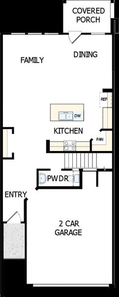 2D floor plan layout of this home in Westview Towns, Waxhaw, NC (Image 2).