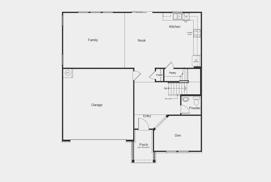 2D floor plan layout for the 2539 by KB Home in Cottages at Clovis Point, Kings Mountain, NC (Image 3).