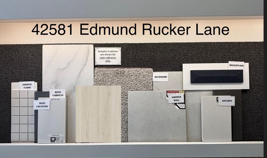 Sample of building materials used in homes in Escondido, Magnolia (Image 9). Sample of building materials used in homes in Escondido, Magnolia (Image 9).