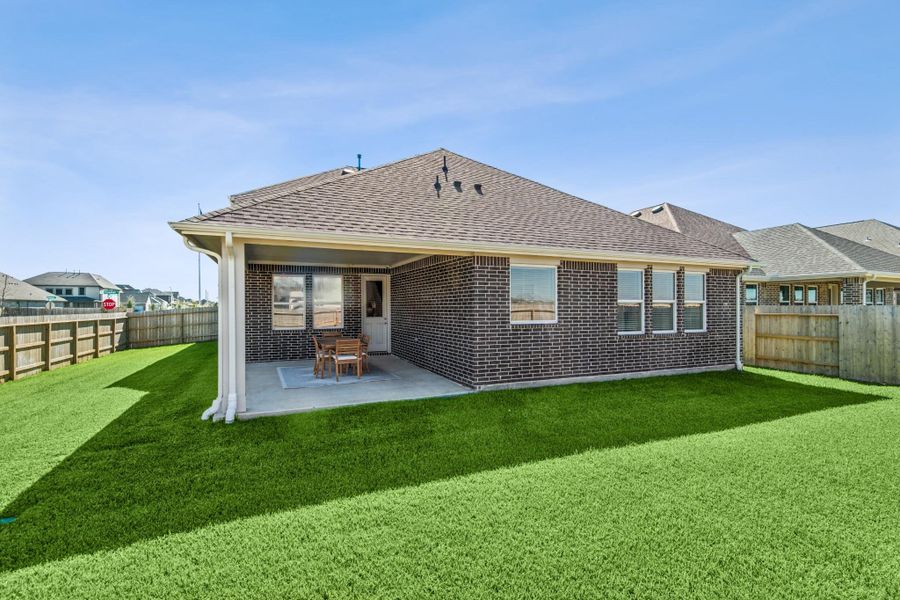 Serene covered patio