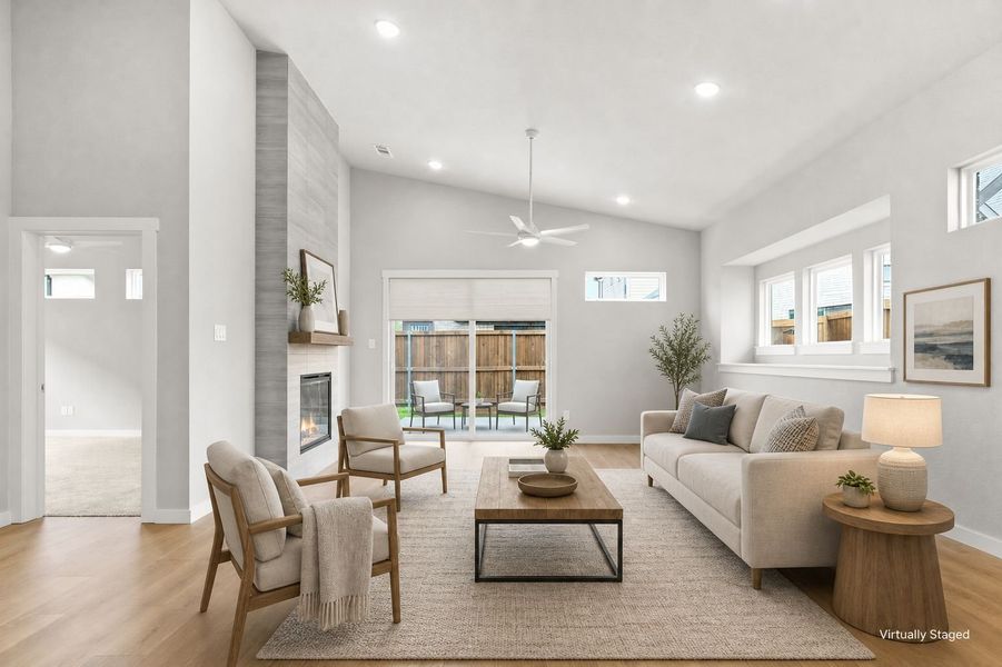 Furnished interior view inside a new home in Willow Grove Single-Family Homes, Melissa (Image 6). Furnished interior view inside a new home in Willow Grove Single-Family Homes, Melissa (Image 6).