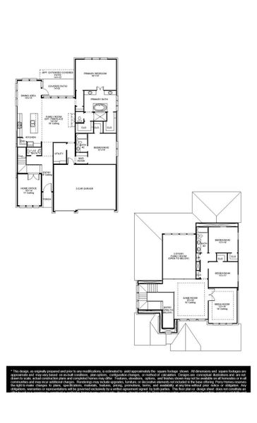 2D floor plan layout of this home in Elyson 55', Katy, TX (Image 2). 2D floor plan layout of this home in Elyson 55', Katy, TX (Image 2).