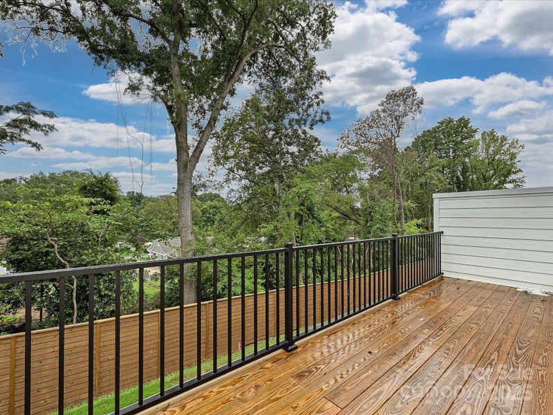 Outdoor Living Space Surrounded by Mature Trees.