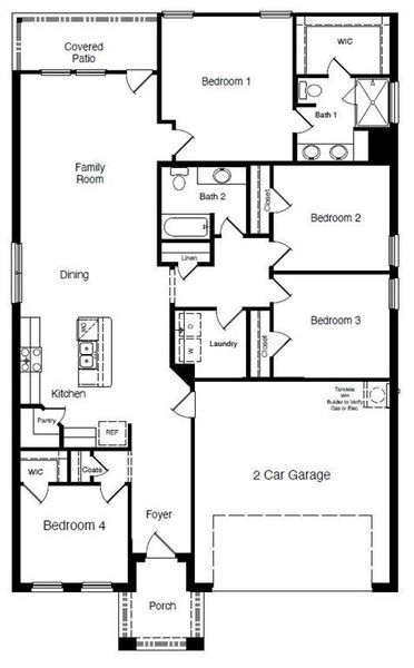 D.R. Horton's Biloxi floorplan - All Home and community information, including pricing, included features, terms, availability and amenities, are subject to change at any time without notice or obligation. All Drawings, pictures, photographs, video, square footages, floor plans, elevations, features, colors and sizes are approximate for illustration purposes only and will vary from the homes as built.