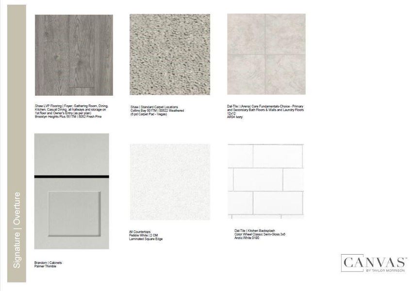 Design Selections.  Home is under construction and selections are subject to change.