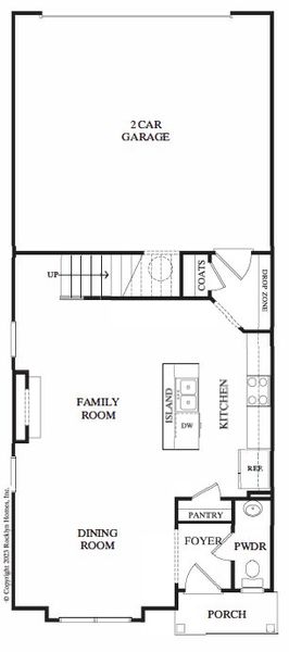 2D floor plan layout for the Holly by Rocklyn Homes in Old Salem Crossing, Conyers, GA (Image 1).